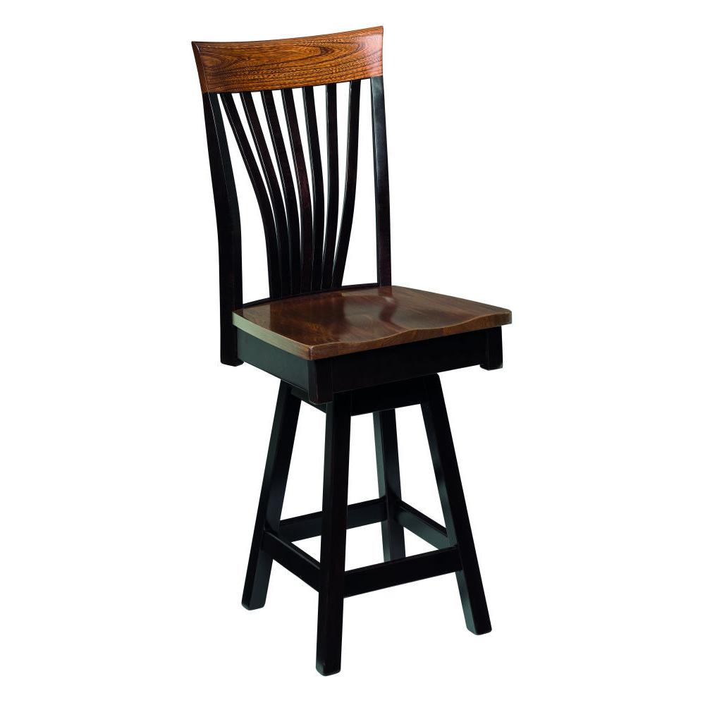 QW Amish Charlestown Fan Back Swivel Bar Chair