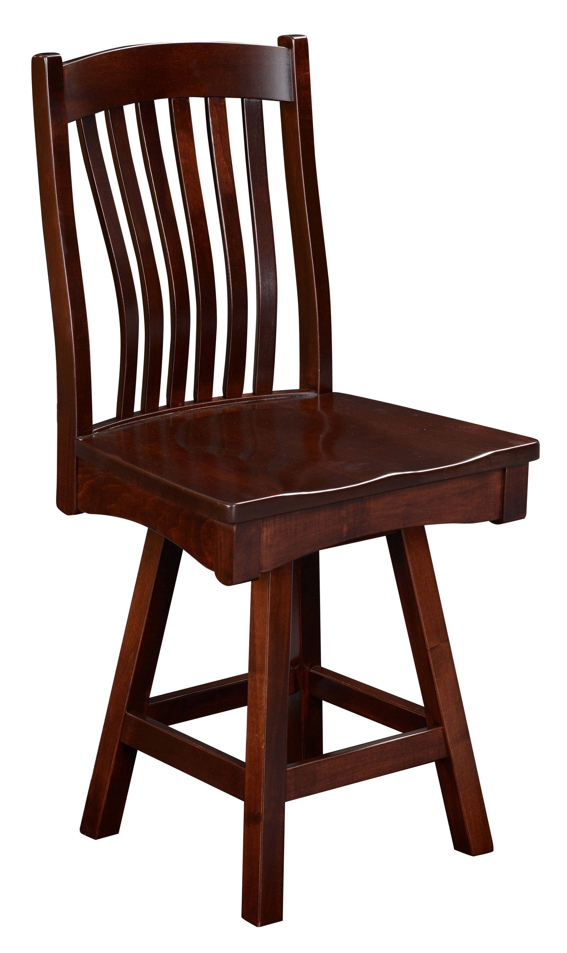 QW Amish Conestoga Swivel Bar Chair Quality Woods Furniture