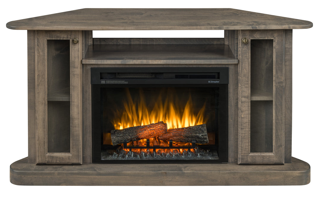 QW Amish Shelburn Corner Fireplace w/ Doors