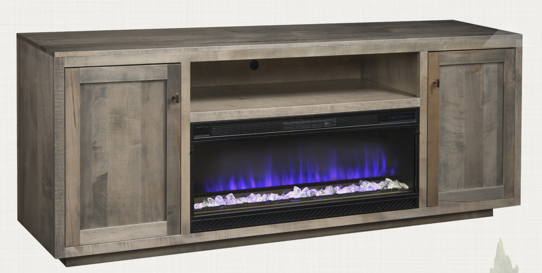 QW Amish Maywood 85" Fireplace Console