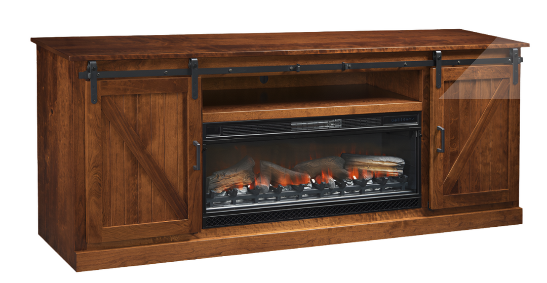 QW Amish Rockford 87" Fireplace Console