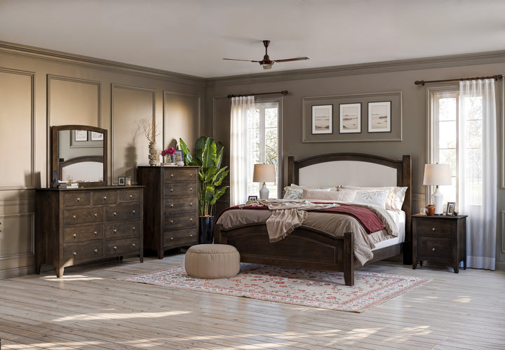 QW Amish Carlston Royal Bed w/ Upholstered Headboard