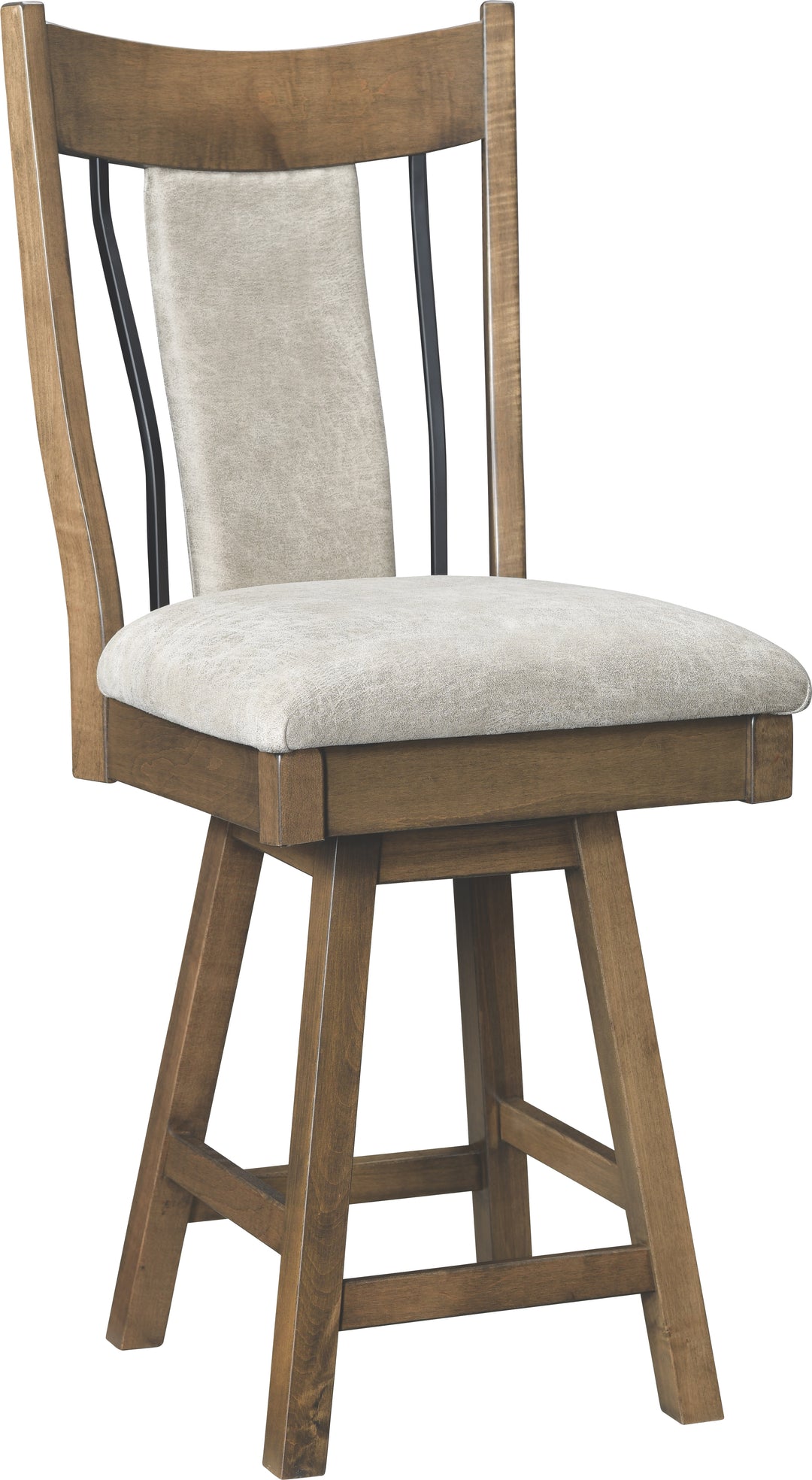 QW Amish Eagle WI Upholstered Swivel Bar Chair