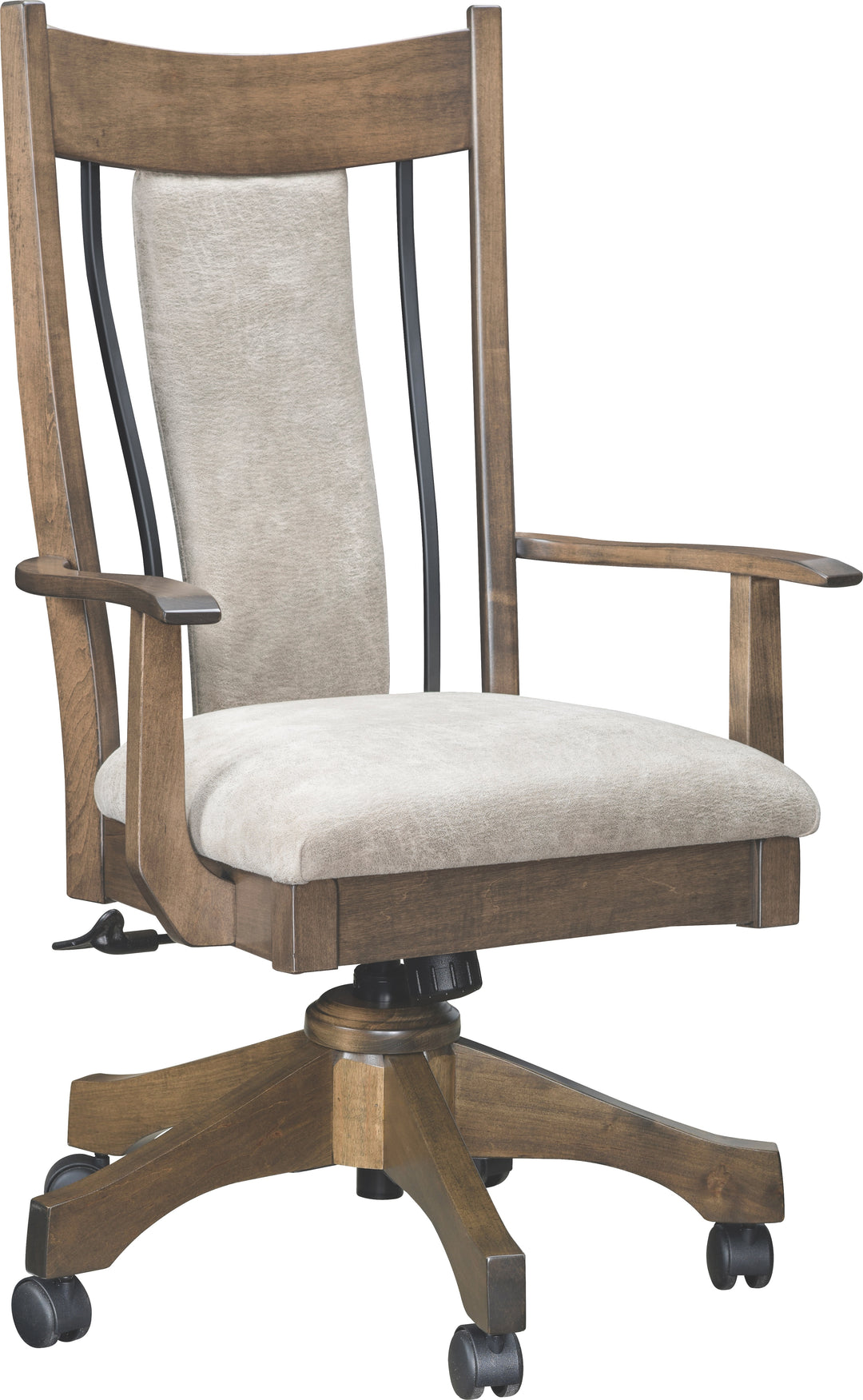 QW Amish Eagle WI Upholstered Desk Chair