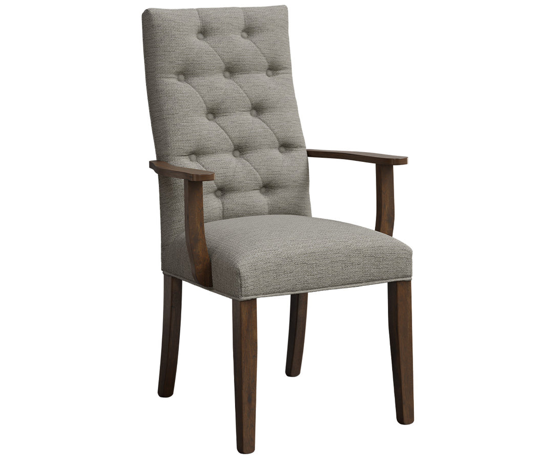 QW Amish Hilton Tufted Upholstered Arm Chair