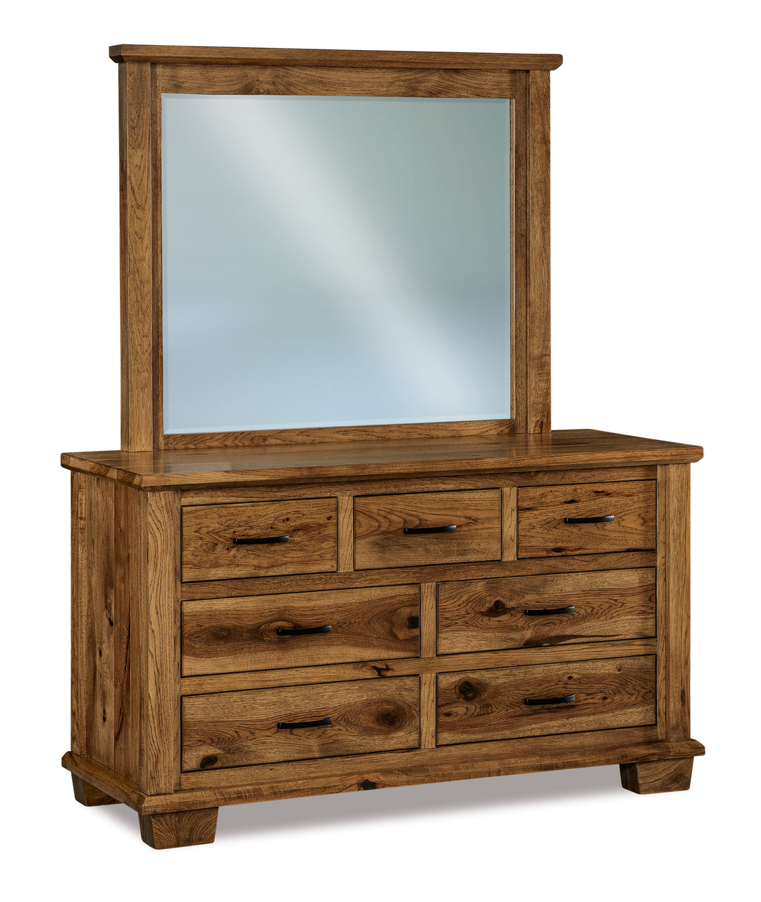 QW Amish Burlington 7 Drawer Dresser w/ Optional Mirror