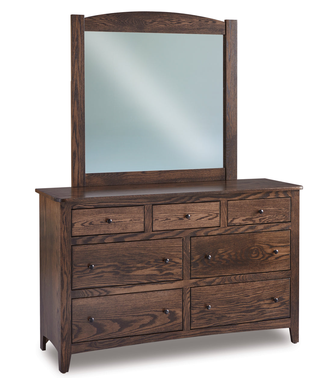 QW Amish Dover 7 Drawer Dresser w/ Optional Mirror