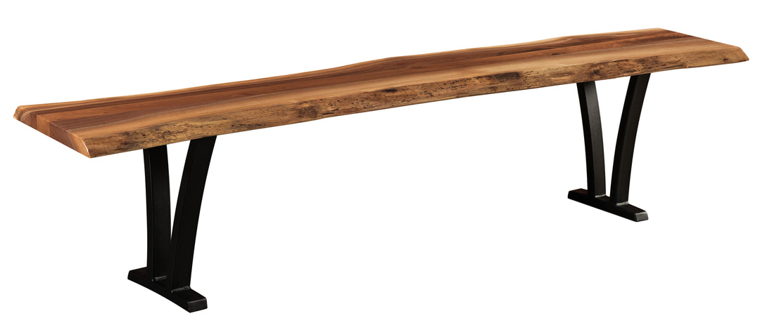 QW Amish Pagosa Live Edge Bench