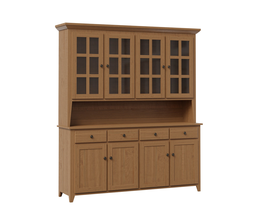 QW Amish Shaker 4 Door Hutch & Buffet