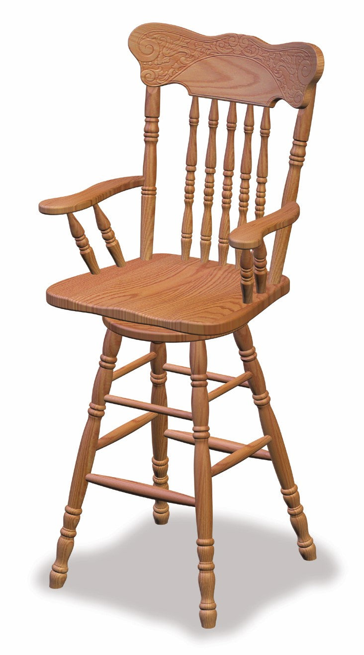 QW Amish Spring Meadow Swivel Arm Bar Chair