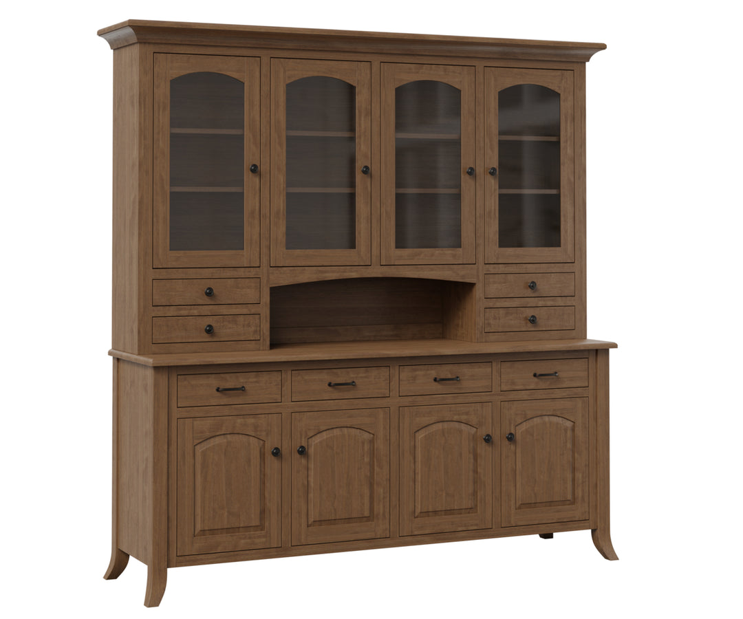 QW Amish Sunflower 4 Door Hutch & Buffet