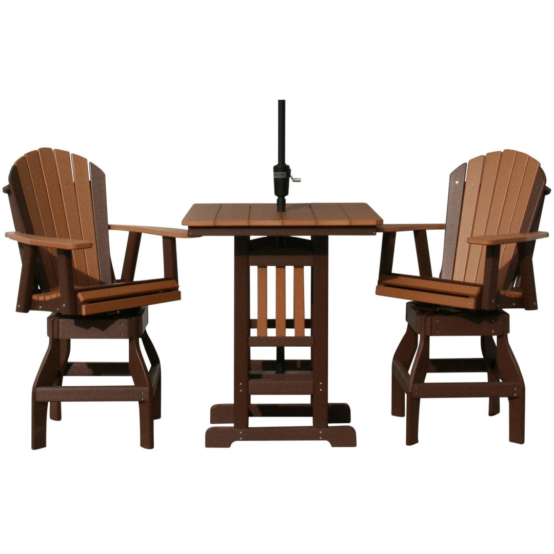 QW Amish Adirondack 3pc Swivel Bar Set