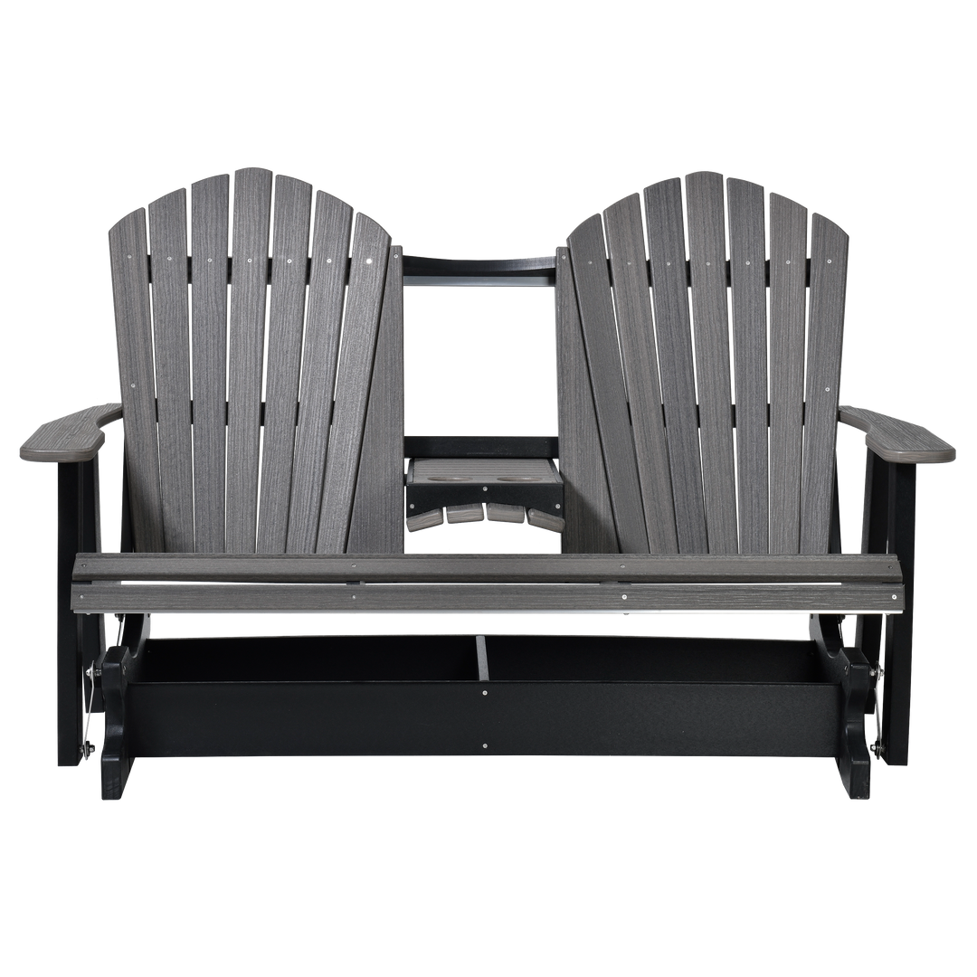 QW Amish Adirondack 5ft Glider with Folding Tray