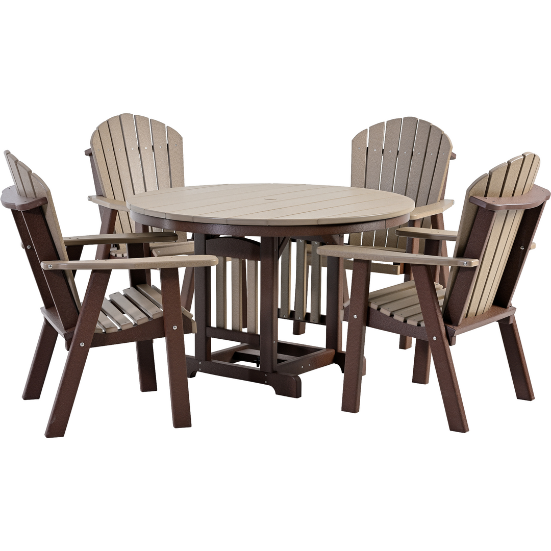 QW Amish Adirondack 5pc Round Dining Set