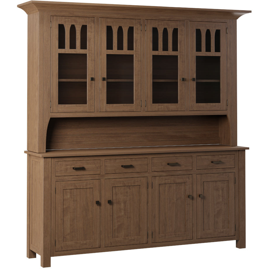 QW Amish Aspen 4 Door Buffet with Hutch