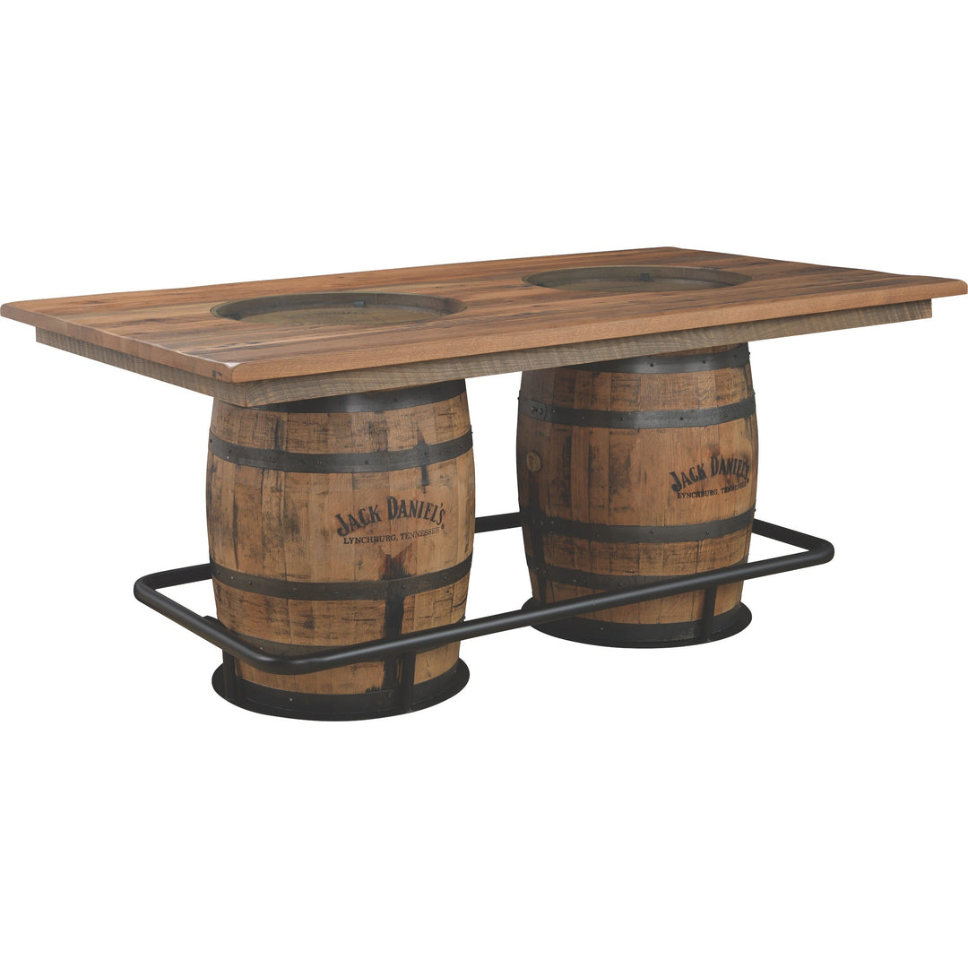 QW Amish Double Barrel Reclaimed Barnwood Table