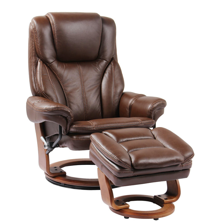 Benchmaster Furniture Hana Recliner & Ottoman 7753WB-KM011 Chocolate Brown