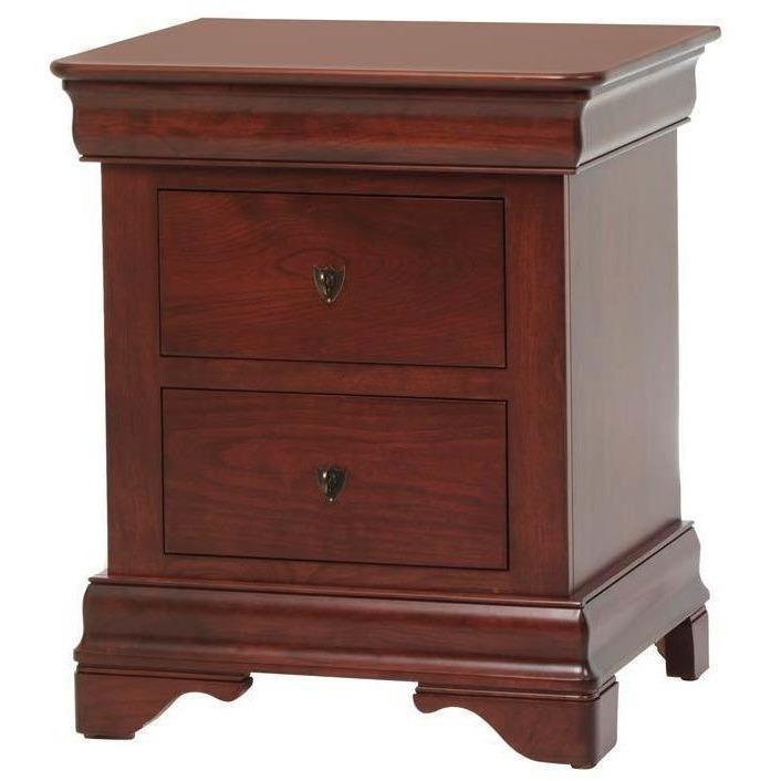 Louis Philippe Solid Wood 2 Drawer Nightstand
