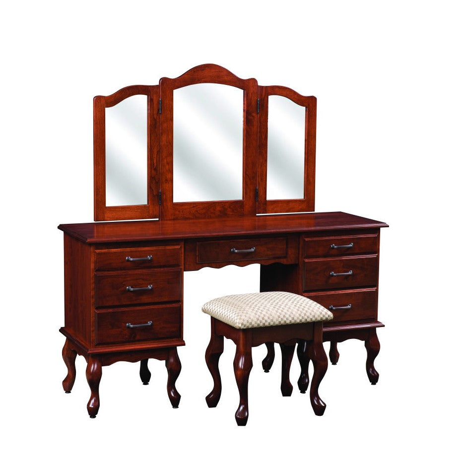 QW Amish 56" Queen Anne Jewelry Vanity Table