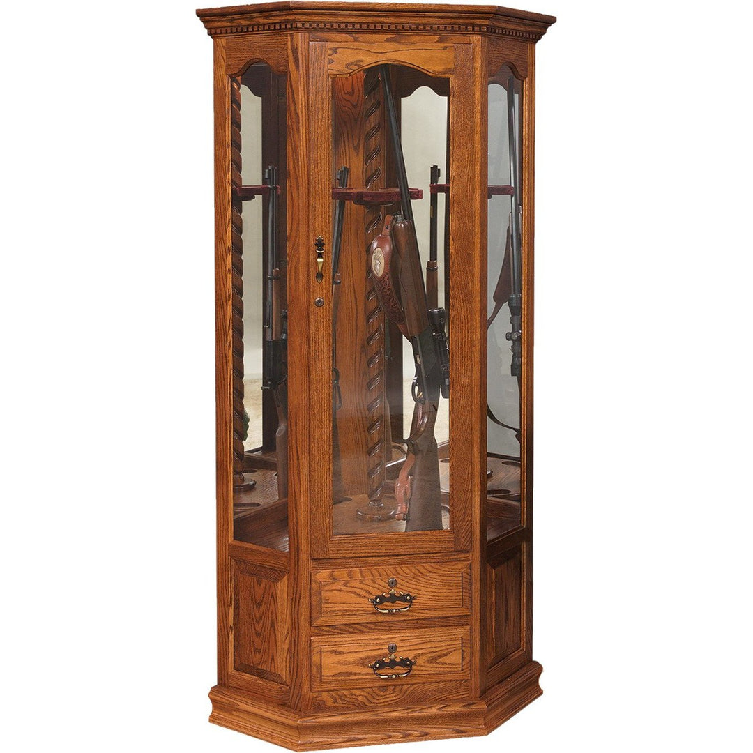 QW Amish 6 Gun Corner Swivel Cabinet