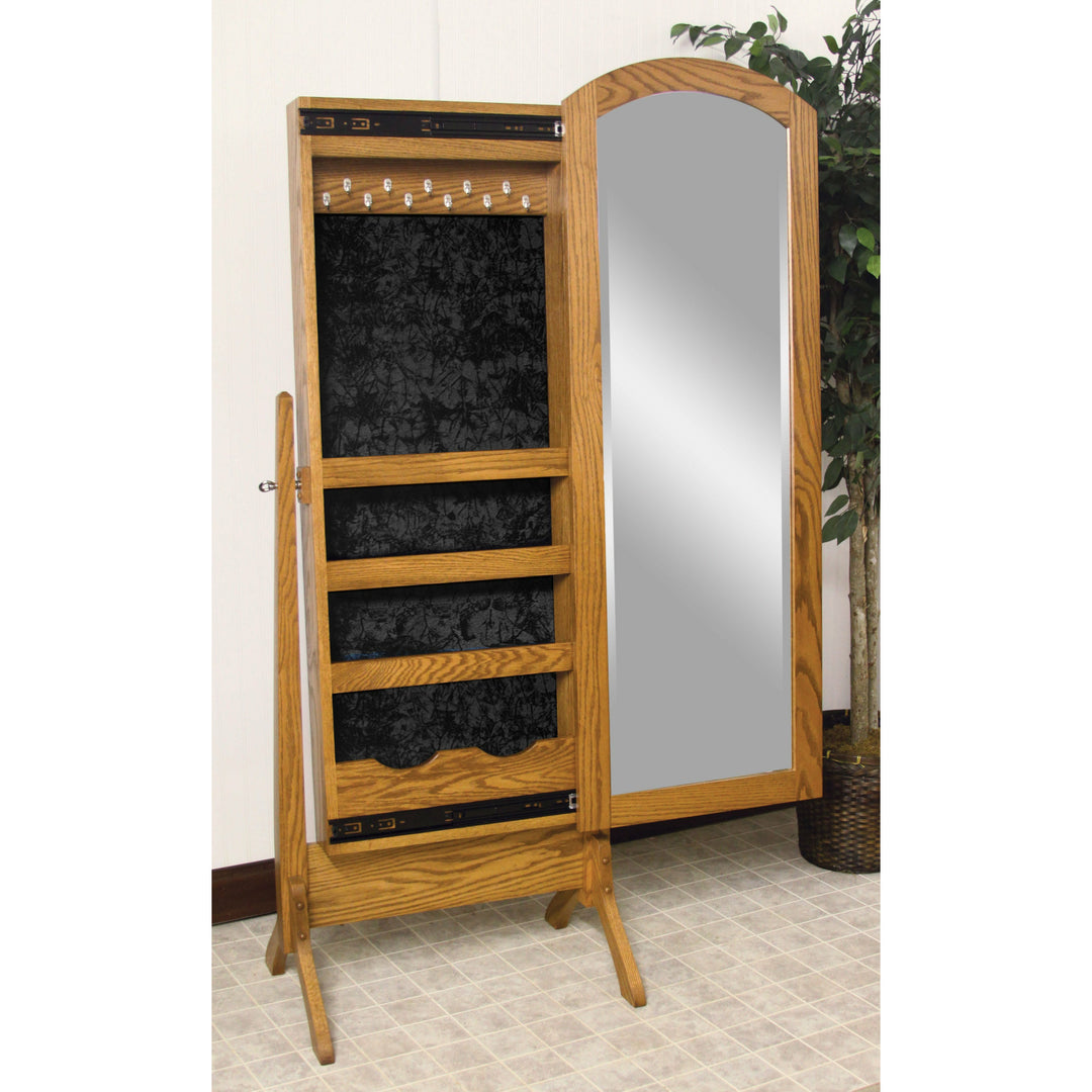 QW Amish Antique Shaker Cheval Jewelry Mirror