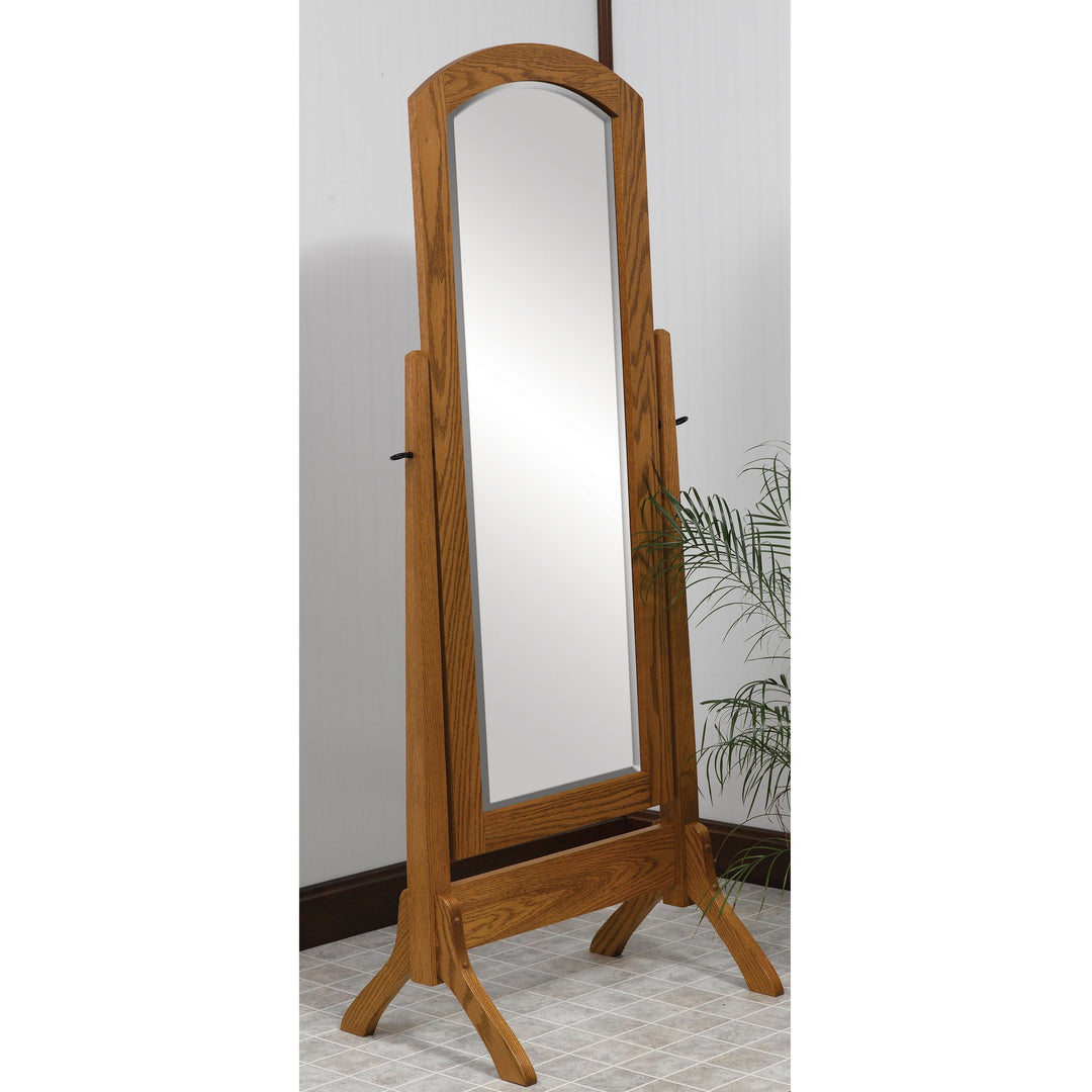 QW Amish Antique Shaker Cheval Mirror