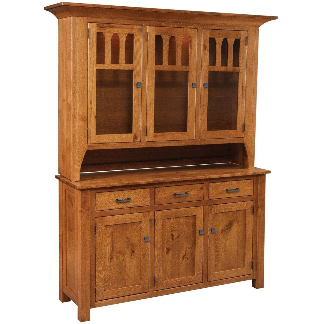 QW Amish Aspen 3 Door Buffet with Hutch