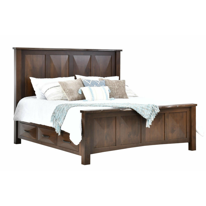 QW Amish Atley Live Edge 5pc Set w/ Storage Bed