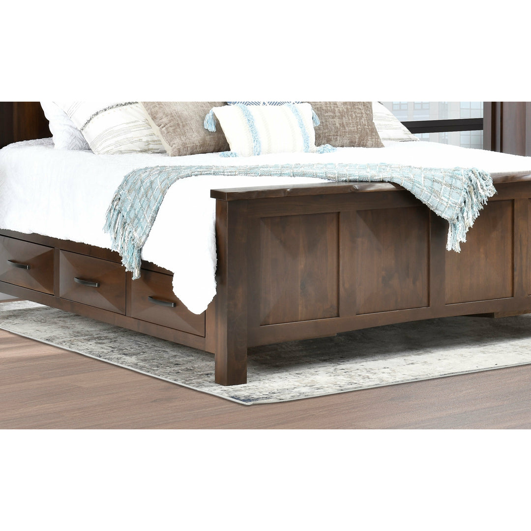 QW Amish Atley Live Edge 5pc Set w/ Storage Bed