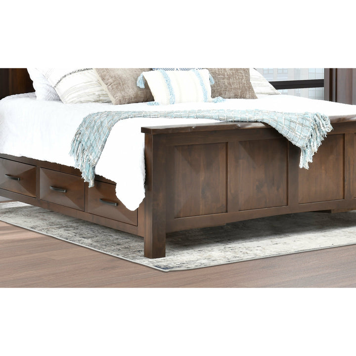 QW Amish Atley Live Edge 5pc Set w/ Storage Bed
