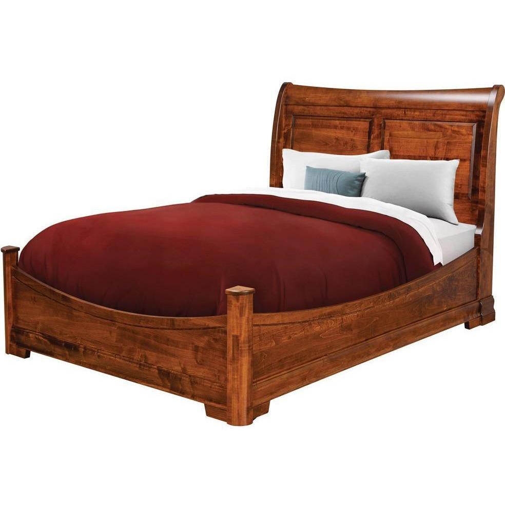 QW Amish Bella Sleigh Bed Round Post JPOL-BL981SLEIGHROUNDF