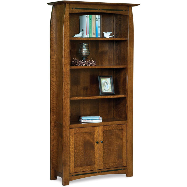 QW Amish Boulder Creek Bookcase with Doors FCIV-FVB-010-BC