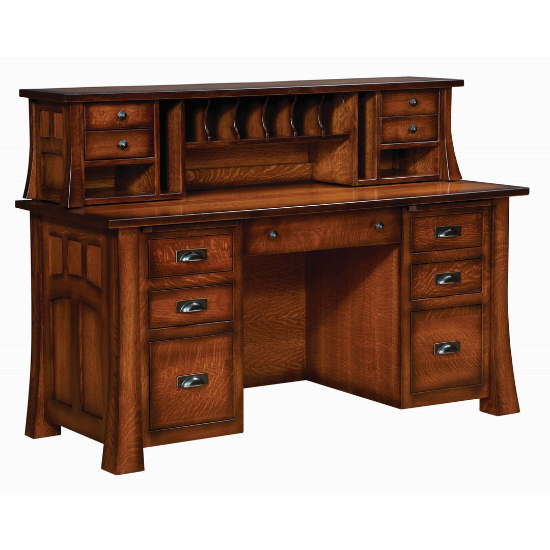 QW Amish Bridgefort Executive Desk with Topper