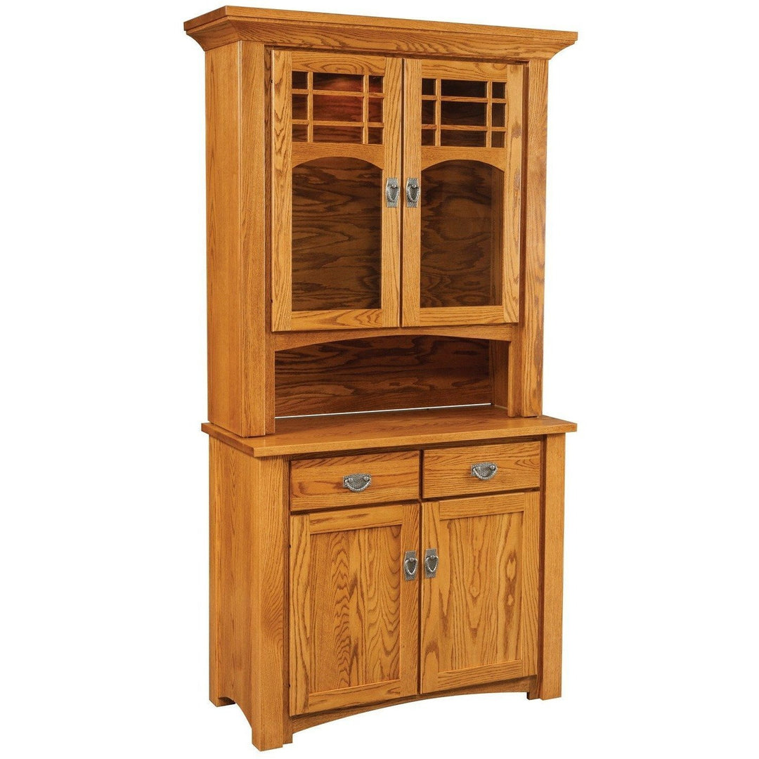 QW Amish Brunswick 2 Door Buffet with Hutch HIEK-BRH2