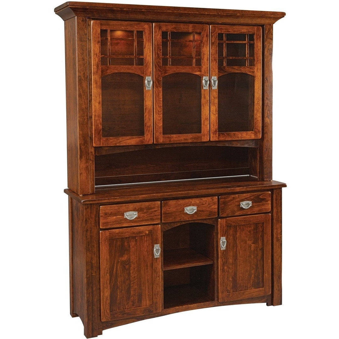 QW Amish Brunswick 3 Door Buffet with Hutch HIEK-BRH3