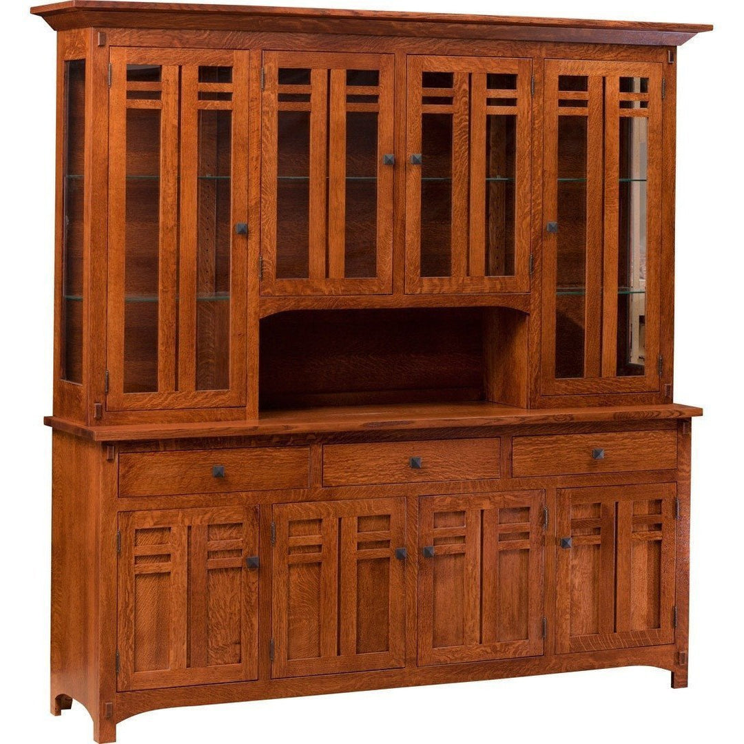 QW Amish Bungalow 4 Door Buffet with Hutch Top 167A-00940093