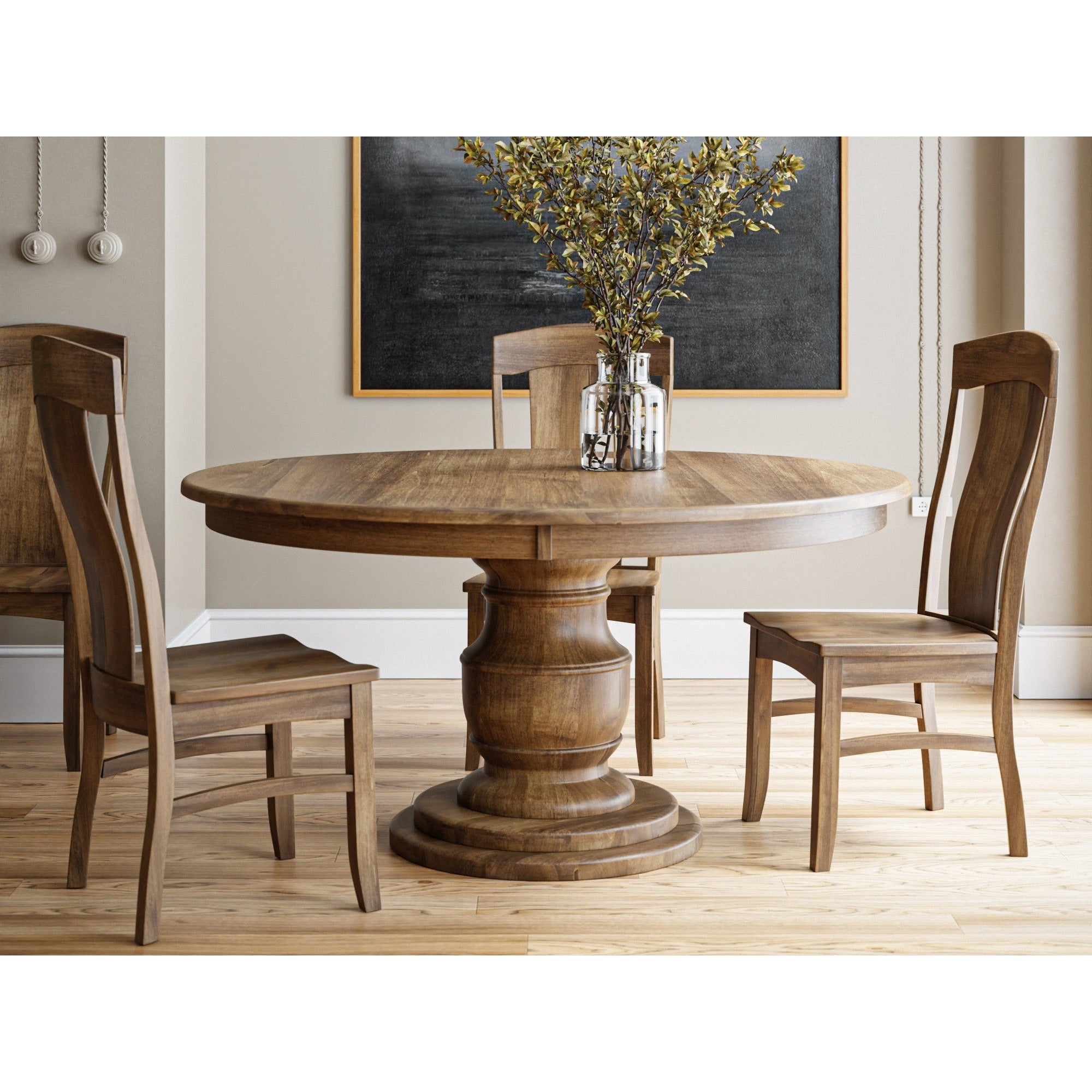 Portobello Round Pedestal Farm Dining Table, Made in the USA