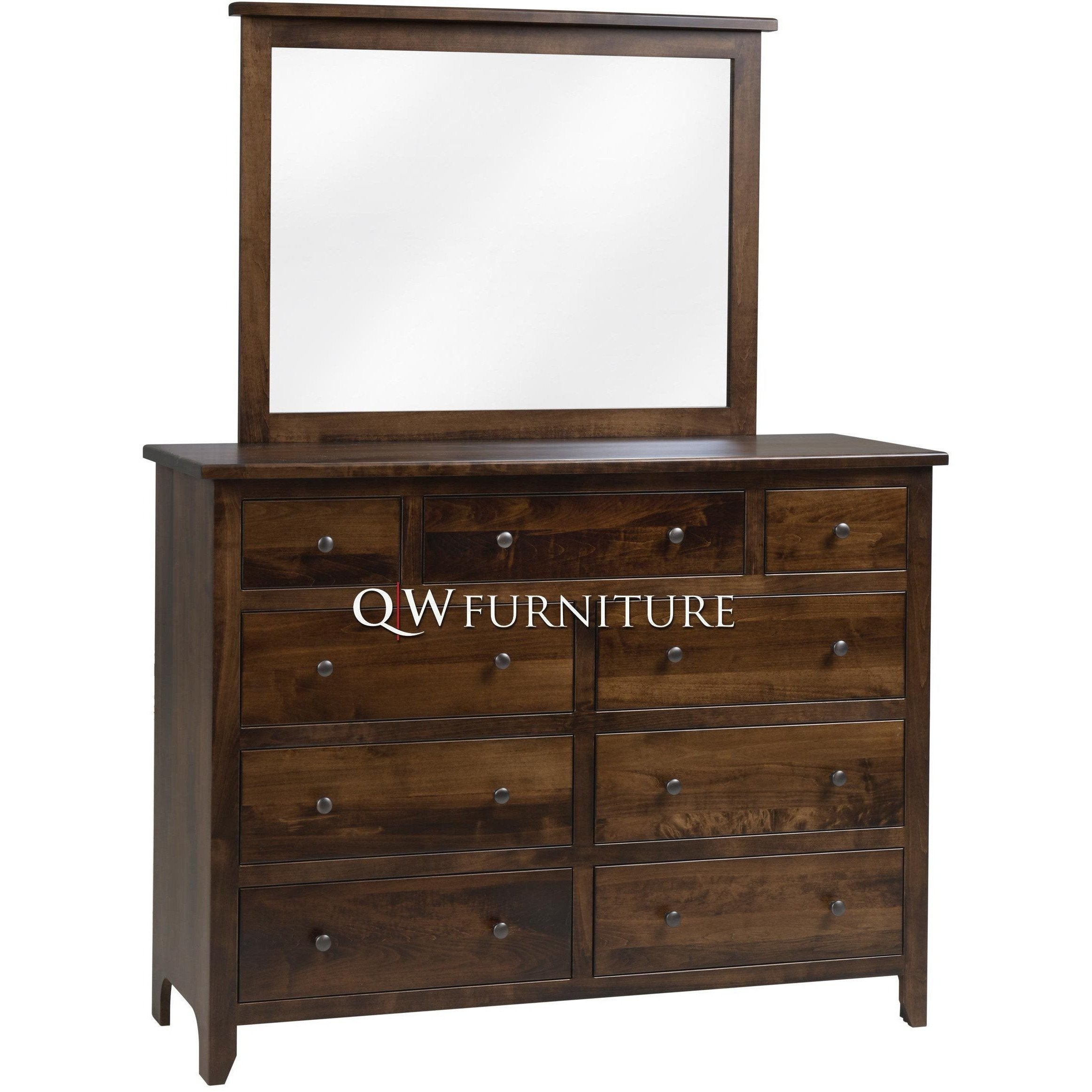 QW Amish Classic Shaker Dresser with Mirror Option – Quality Woods Furniture