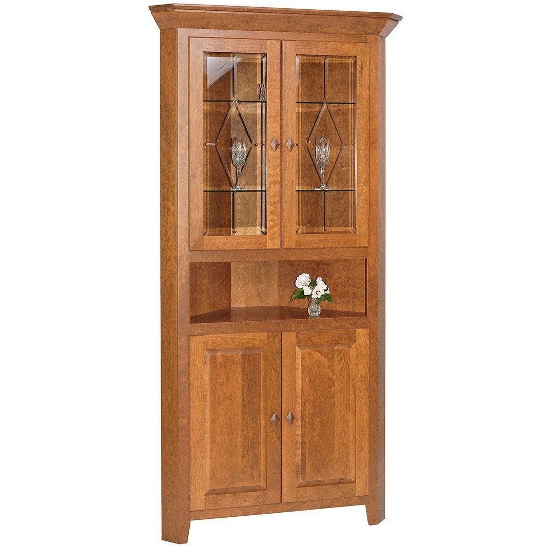 QW Amish Diamond Elements Collection Corner Hutch