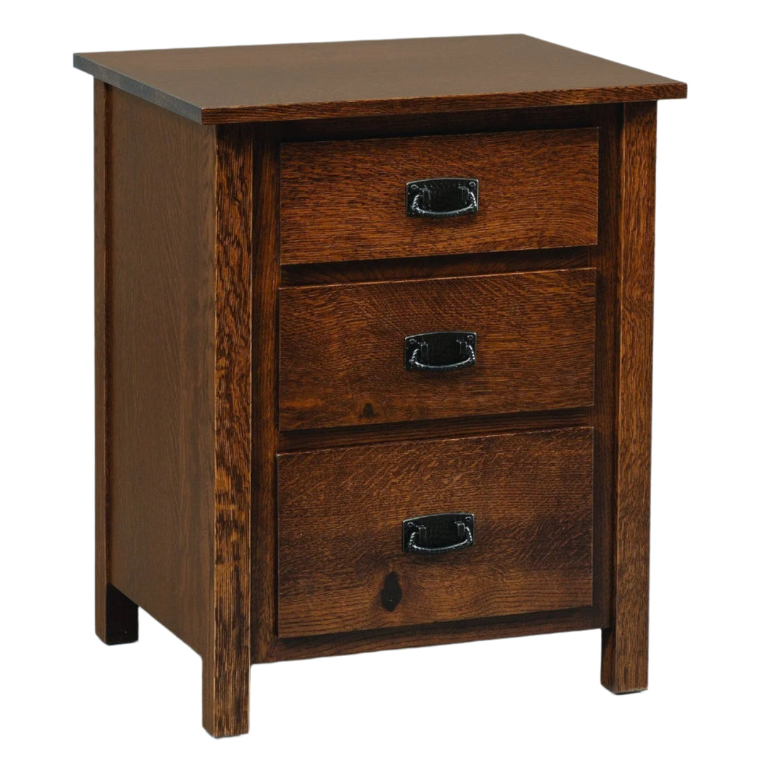 QW Amish Elkins Mission 3 Drawer Nightstand