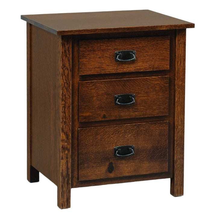 QW Amish Elkins Mission 3 Drawer Nightstand