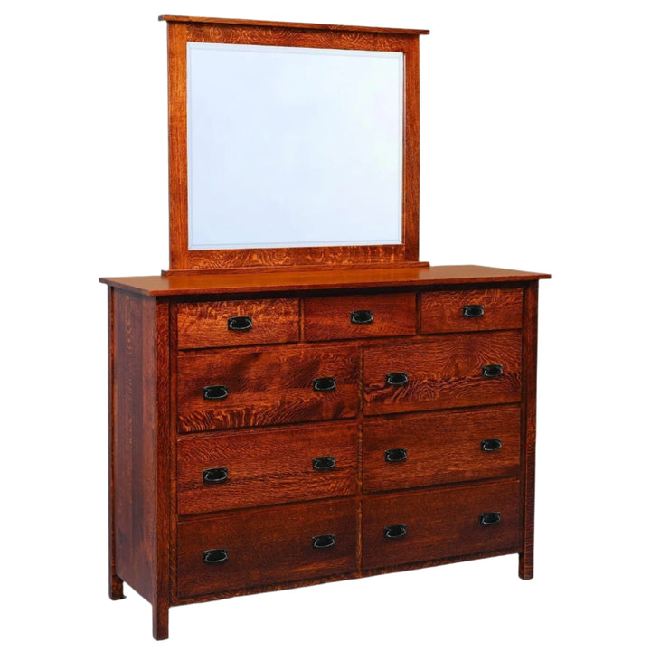 QW Amish Elkins Mission High Dresser with Mirror Option