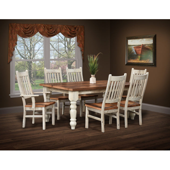 QW Amish Farmhouse Reclaimed Barnwood Table BPXW-FARMHOUSEGLAZEDTABLE