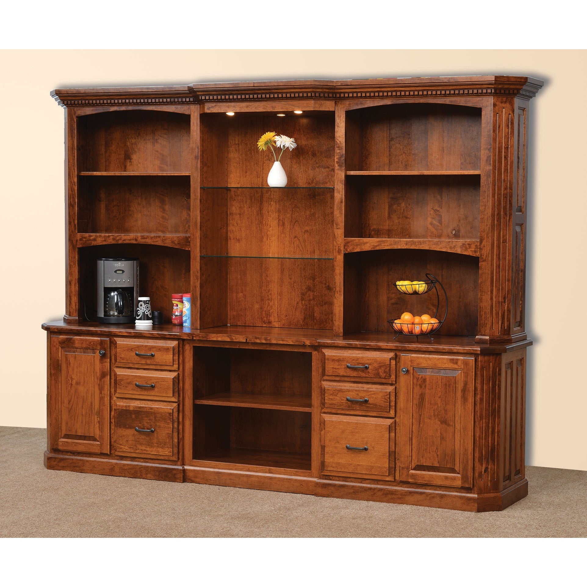 QW Amish Fifth Avenue Large Credenza with Hutch – Quality