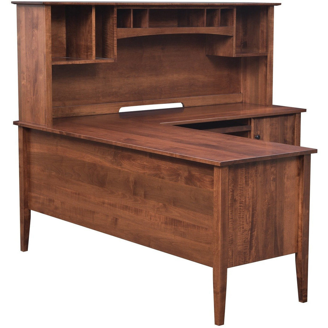 QW Amish Hampton L-shape Corner Desk with Optional Hutch MEKH-HM30433243