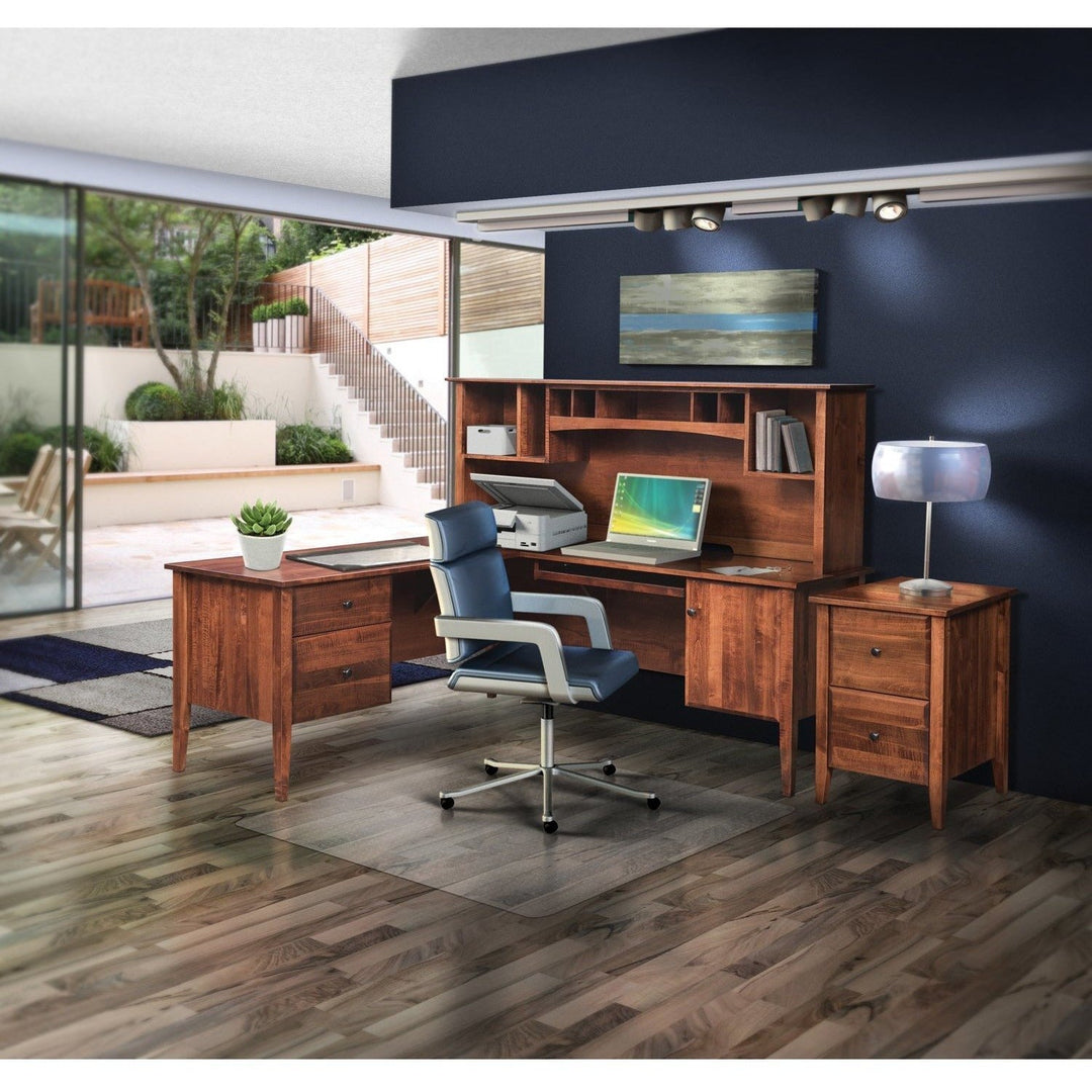 QW Amish Hampton L-shape Corner Desk with Optional Hutch MEKH-HM30433243