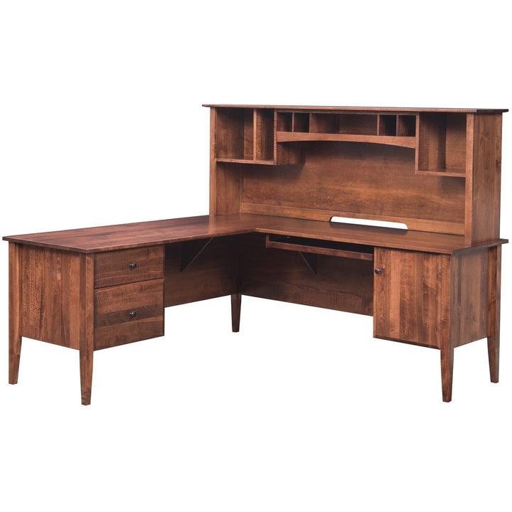 QW Amish Hampton L-shape Corner Desk with Optional Hutch MEKH-HM30433243