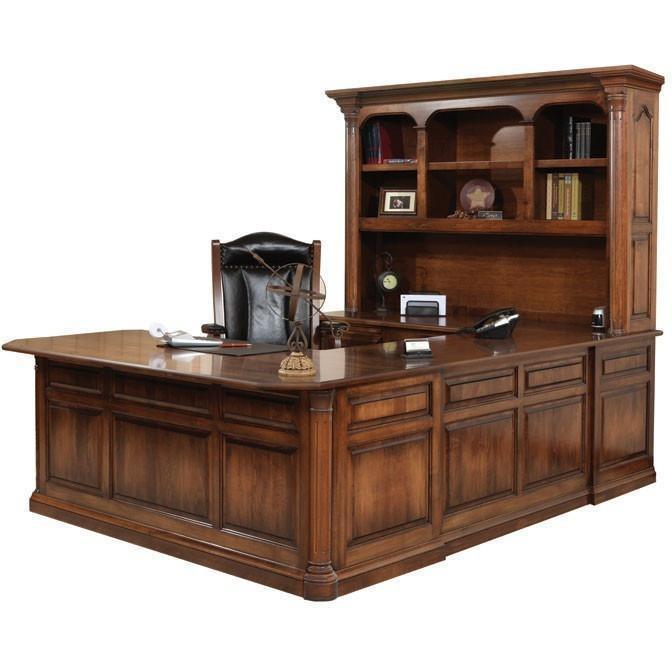 Credenza Desk with Lateral Filing Cabinet and Ottoman 106 x 24