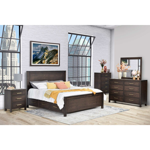 QW Amish Leon 6 Drawer Storage Bed
