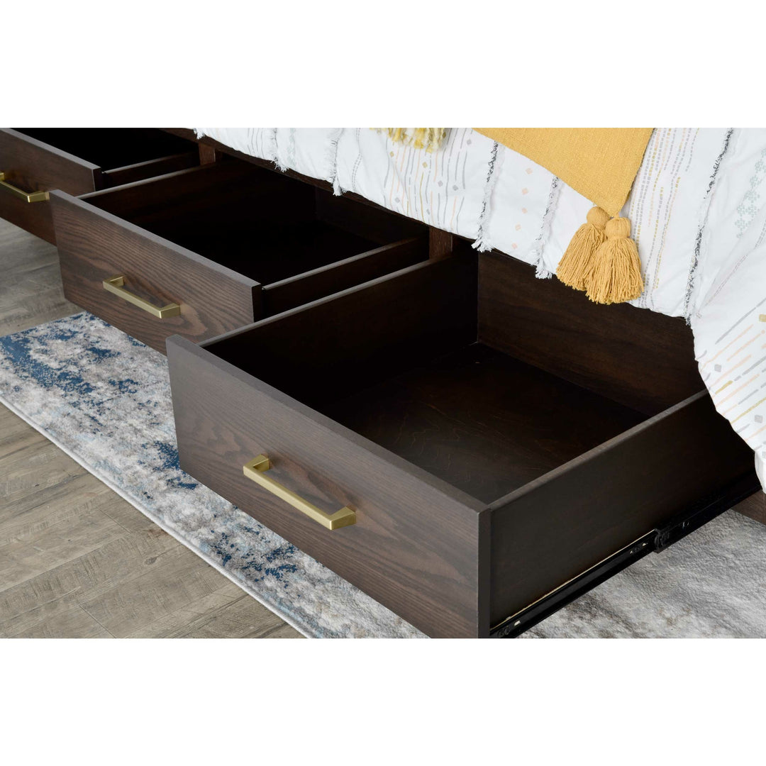 QW Amish Leon 6 Drawer Storage Bed